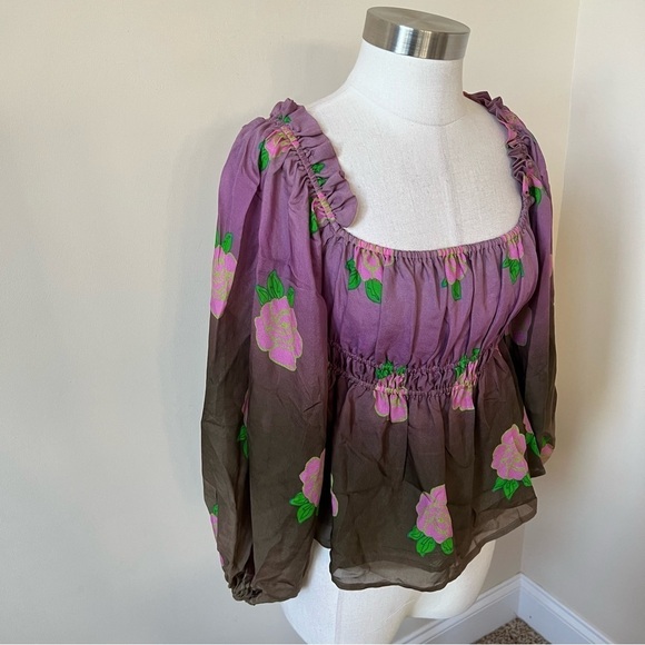 New! Cynthia Rowley Rosalia silk top 13658 - Picture 6 of 14